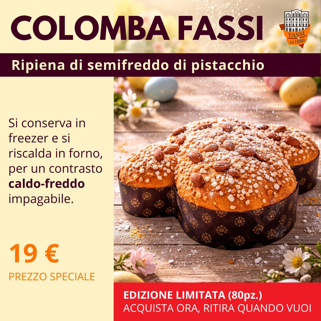 Colomba Fassi ripiena di semifreddo di pistacchio