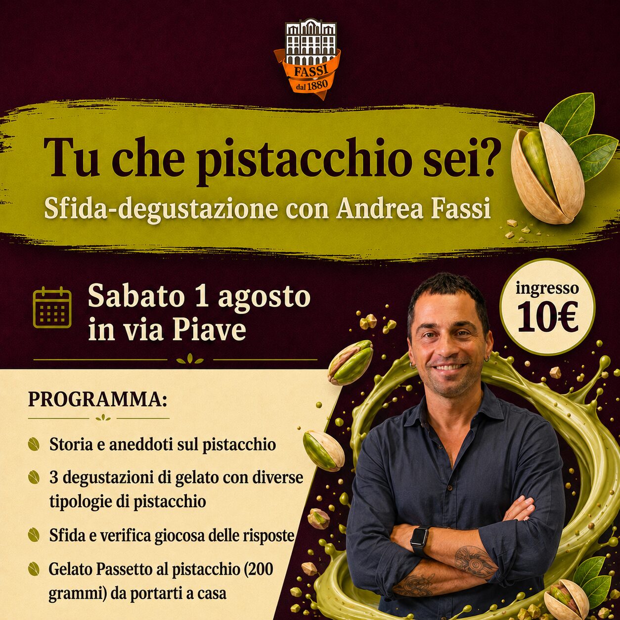 Tu che pistacchio sei? Sfida-degustazione con Andrea Fassi